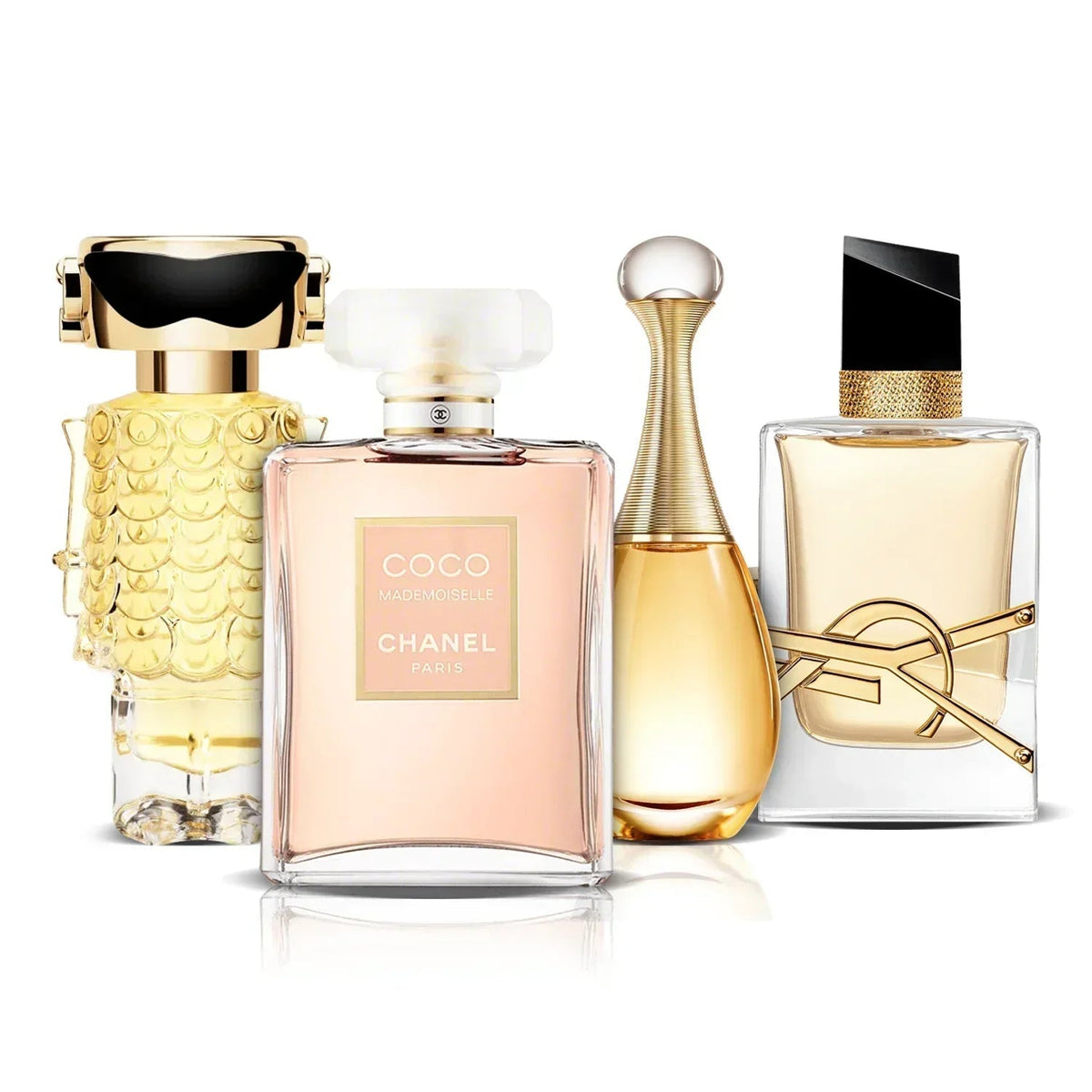 4 smaržu komplekts | Fame, Coco Mademoiselle, J'adore un Libre (100 ml)