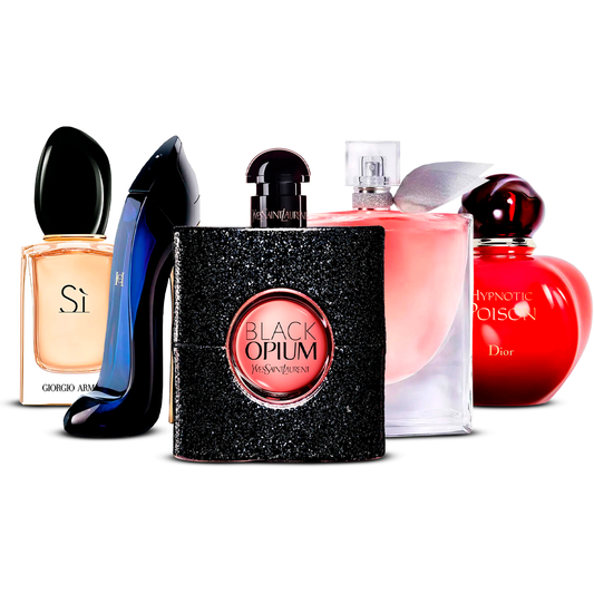 5 smaržu komplekts –  Sì, Good Girl, Black Opium, La Vie Est Belle un Hypnotic Poison  [katra 100 ml]