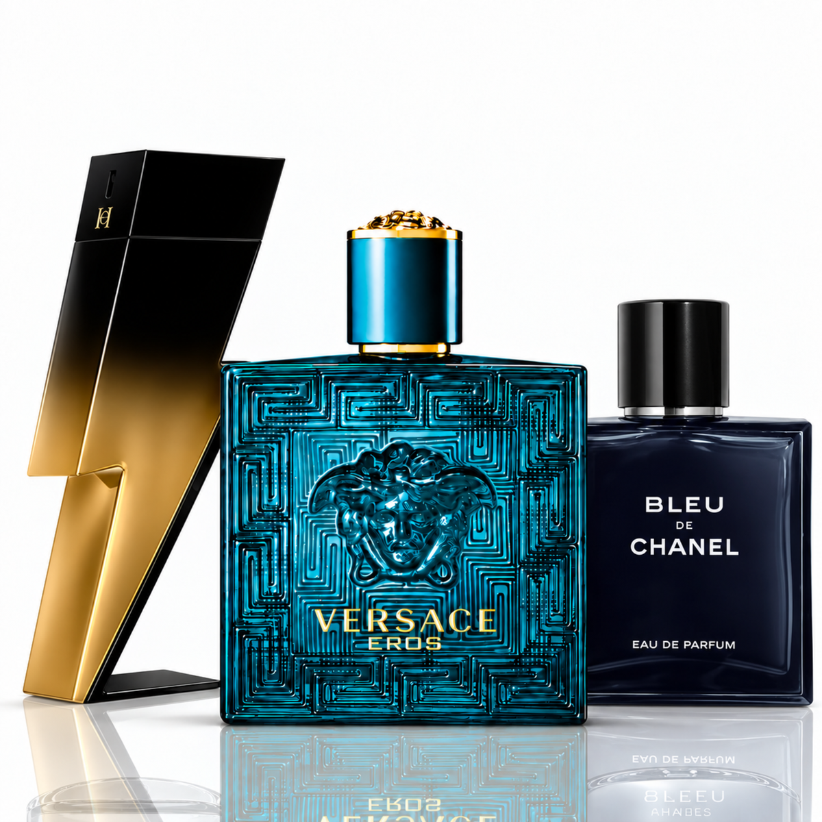 3 smaržu komplekts | Bad Boy Extreme, Blue de Chanel, Eros Versace - 100ml