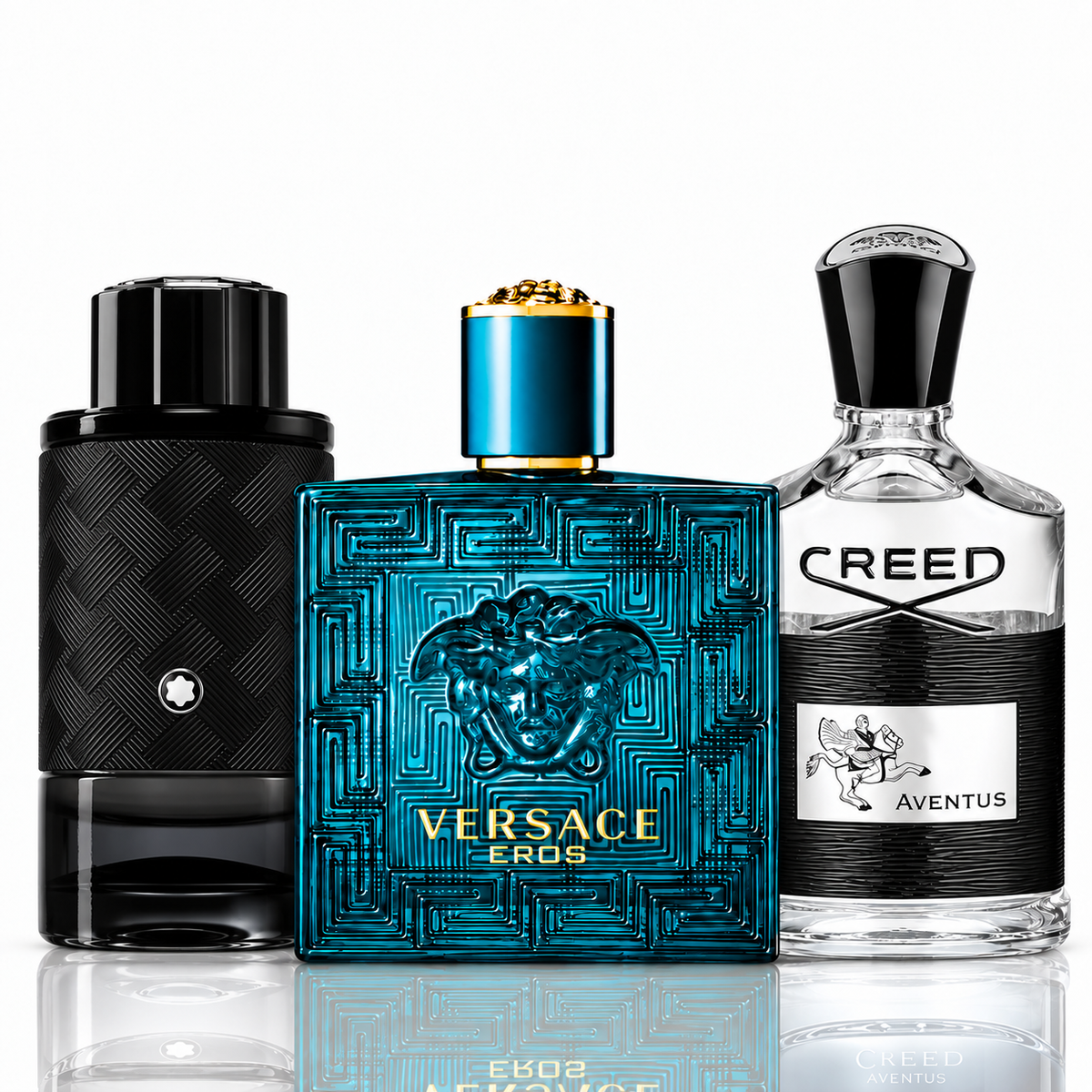 3 smaržu komplekts | Explorer Extreme Montblanc, Eros Versace, Aventus Creed – 100ml