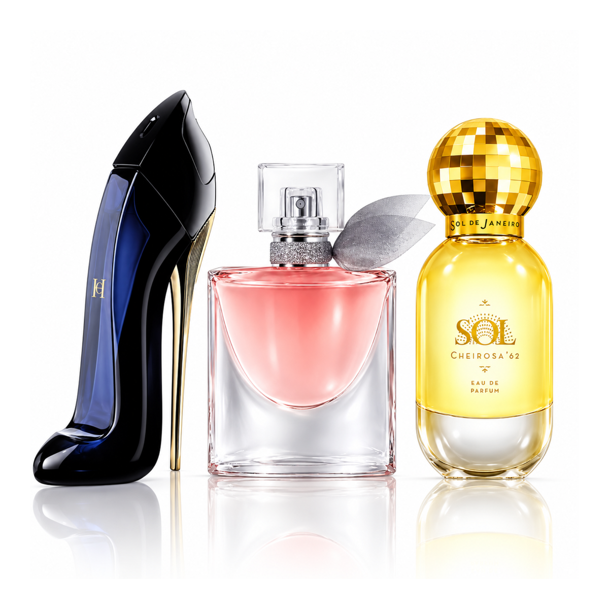 3 smaržu komplekts | Good Girl Carolina Herrera Eau de Parfum – 100 ml | La Vie Est Belle Lancôme Eau de Parfum – 100 ml | SOL Cheirosa ’62 Sol de Janeiro Eau de Parfum – 100 ml