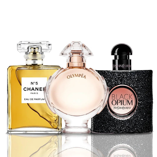 3 smaržu komplekts | Chanel N°5 + Olympea + Black Opium